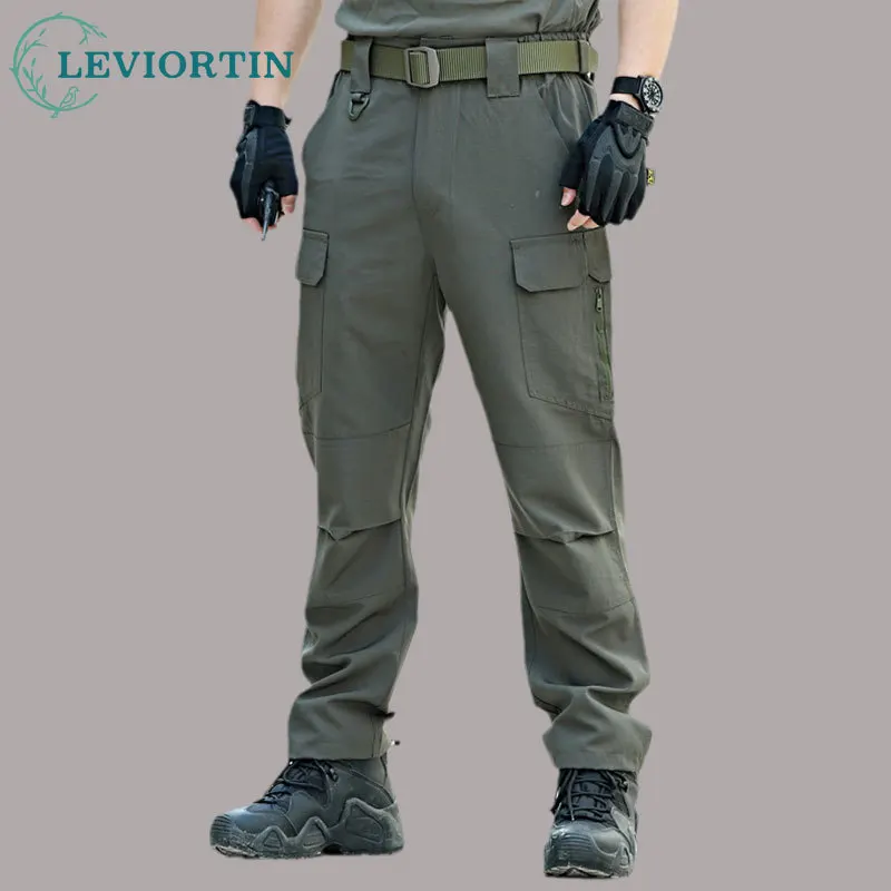 Men's Military Outdoor Straight Barrel Workwear Pants Spring/Summer Quick Drying Loose Training Pants With Multi Pocket