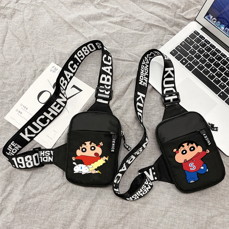 

Crayon Shin-chan Shoulder Bag Girl Boy Crossbody Bags Anime Cartoon Leisure Satchel Man Woman Fashion Portable Chest Pouch Gift