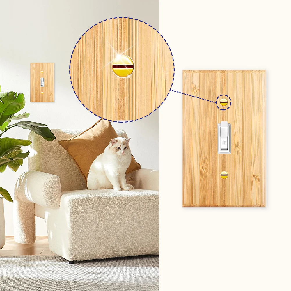 1 Piece of Wall Panel Light Switch Cover, Various Styles of Bamboo Wall Panel Light Switch Socket Cover, Sturdy and Durable