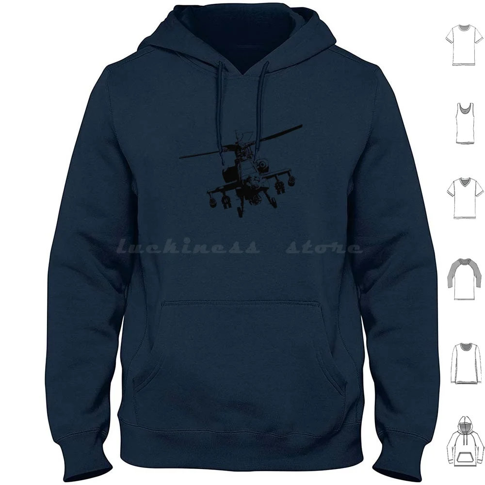 Ah-64 Apache Hoodie Cotton Long Sleeve Helicopter