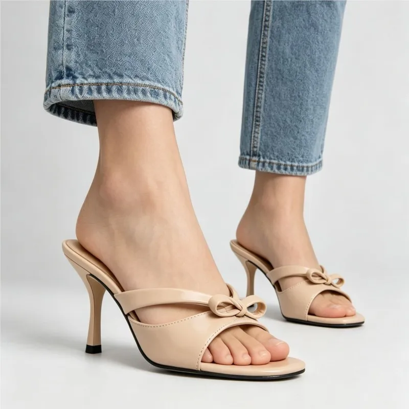 2026 New Style Square-Toe Open-Toe Sandals for Summer - Hundred Tower Fairy Style High-Heeled Large-Size Sandals