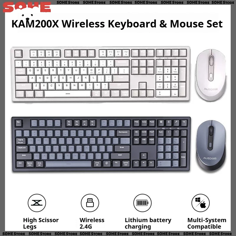 Ausdom Wireless Bluetooth Keyboard For Ipad, Lightweight, Silent Desktop Laptop, Office Specific,Desktop Win Ios Compatible