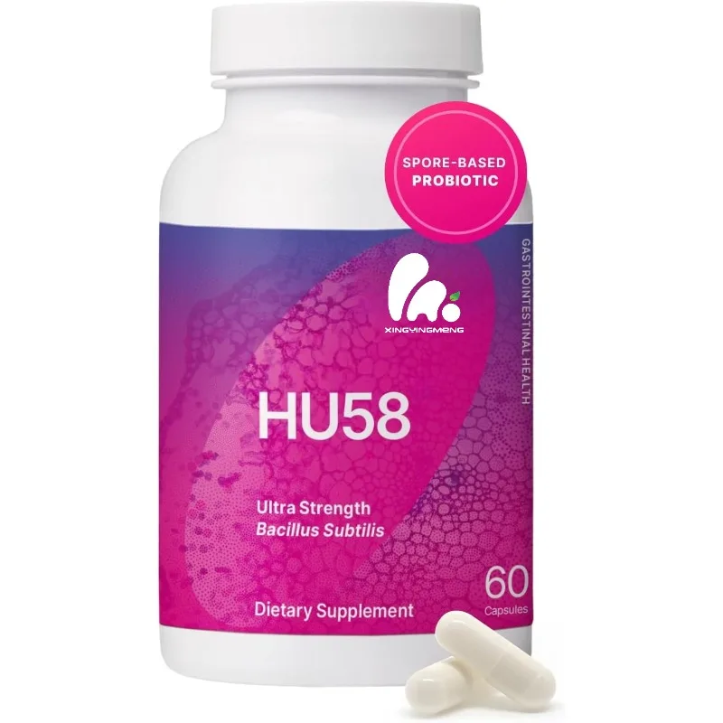 HU58 Bacillus subtilis probiotic - for digestive and immune health support -10 billion CFU capsules (60 capsules) per day