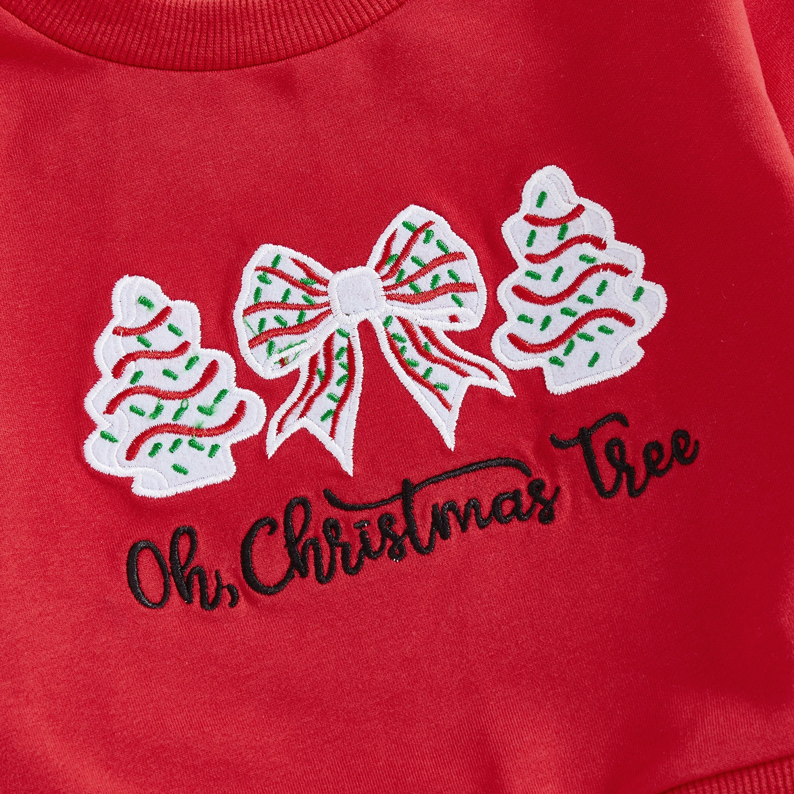 2026 السنة الجديدة طفل فتاة صغيرة زي عيد الميلاد شجرة القوس زين Crewneck البلوز وسراويل مضيئة 2 قطعة الشتاء الخريف مجموعة