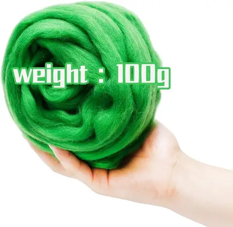 66S young green Color Series Wool Fibre for Needle Felting Wet Felting Wool Felting Handmade Spinning DIY Craft Materials