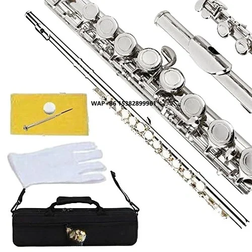JEK G1ES Series 16 Key Closed Hole Silver Plated C-tone Flute with Good Sound Quality