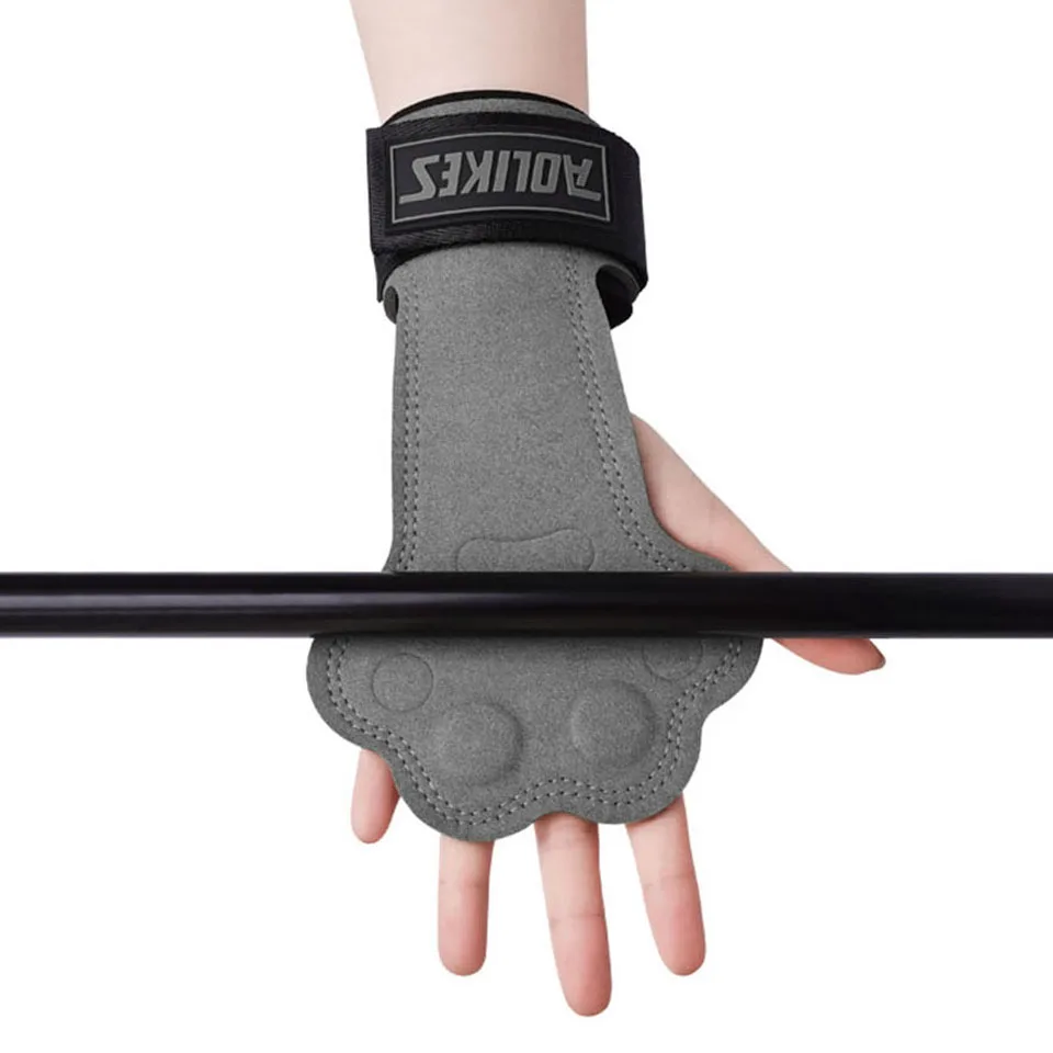 AOLIKES Gym Gloves Pull-ups Lifting Gymnastic Crossfit Anti-Skid Weight Power Belt Wraps Support Palm Protection Pad Strength