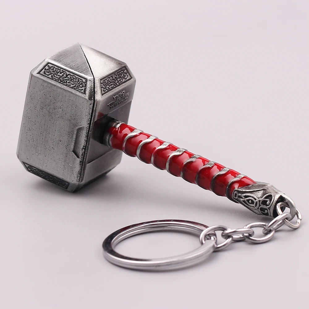 The Avengers Thor Hammer Metal Key Chain Marvel Keyring Men Women Key Holder Car Keychain Accessories Toys Gift