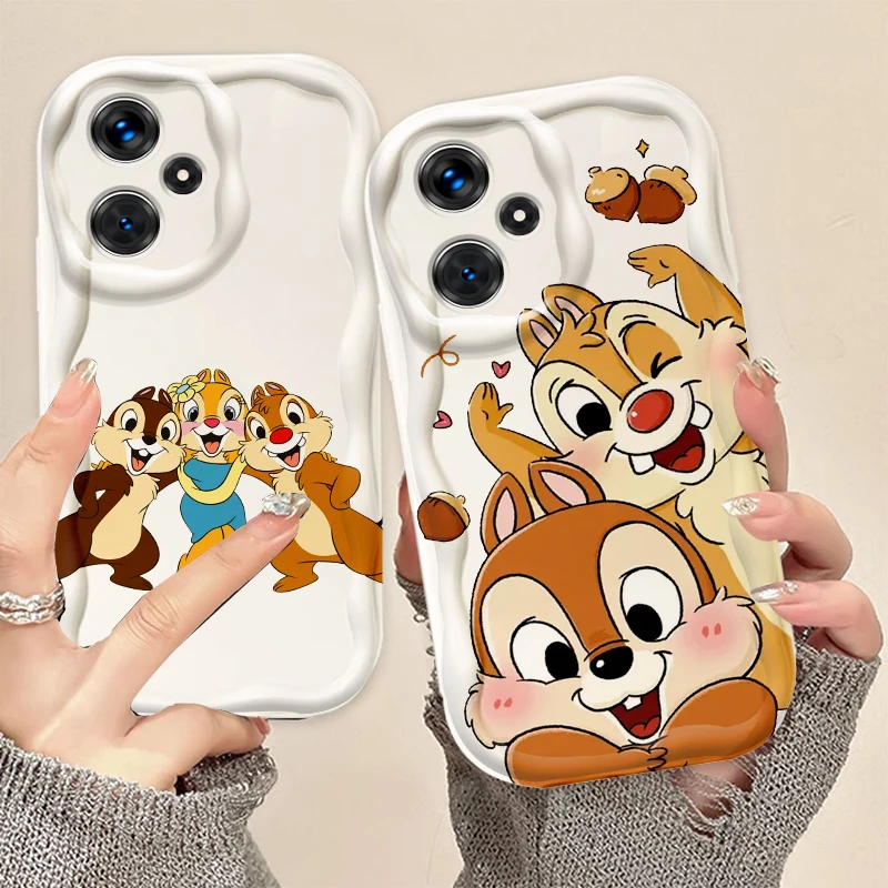 

Chip Dale Cartoon Disney For Xiaomi Redmi Note 13 12 12S 11S 11 10 9 8 10A 9C 9T Pro Plus 5G Wave Oil Cover Phone Case