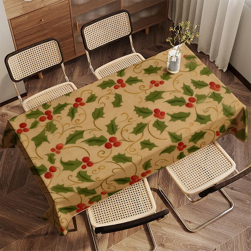 Green Branch Pattern Tablecloth Restaurant Kitchen Tablecloth Living Room Home Decoration Rectangular Party Decoration