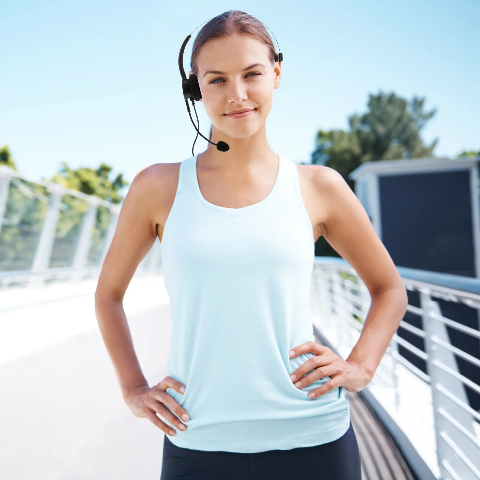 

USB Headset Monaural Noise Cancel Microphone Volume Adjuster for Computer Calls Skype Call Center Office