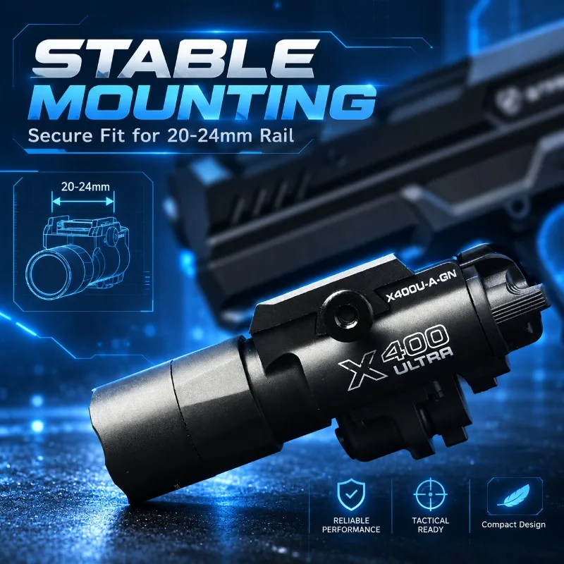 X400 Model Flashlight Accessory, Nylon Built‑in Light Module Under‑mount Design for Hobby Model