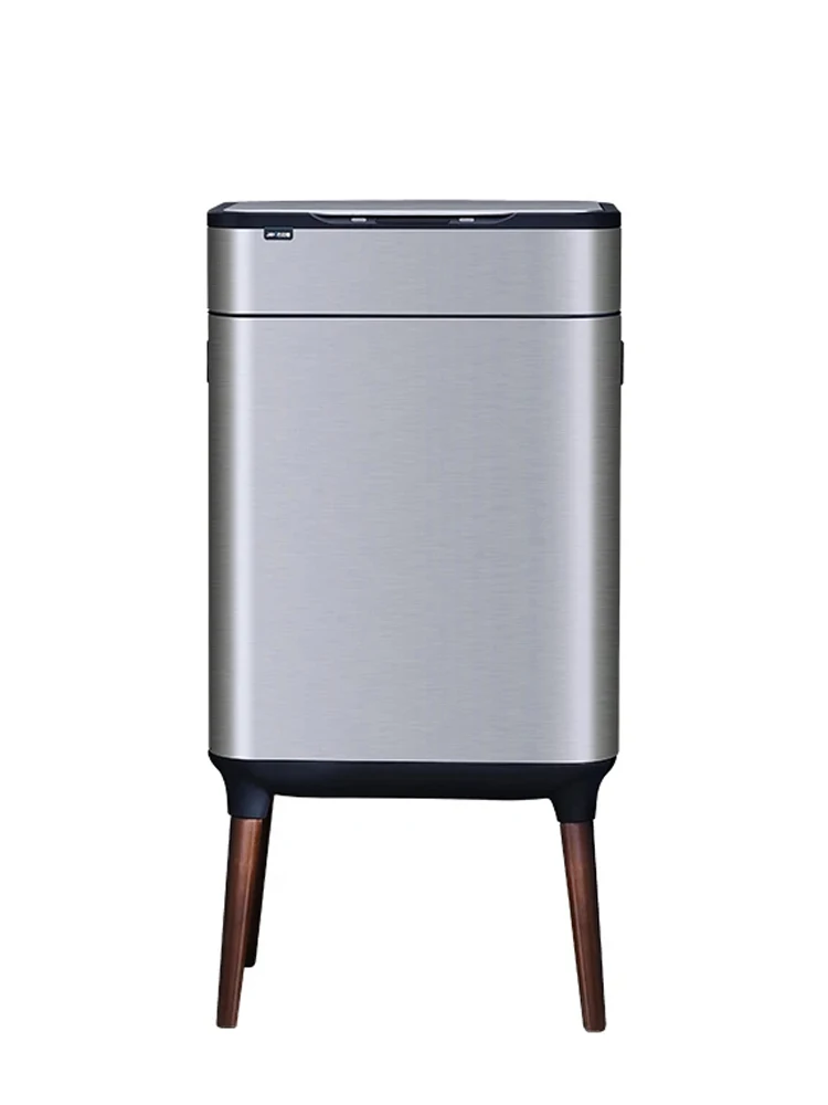 20-liter Trash Can with Leg ABS+Stainless Steel Smart Sensor Trash Can 9L 13L 18L 26L 30L Large Capacity Kitchen Bin Garbage Can