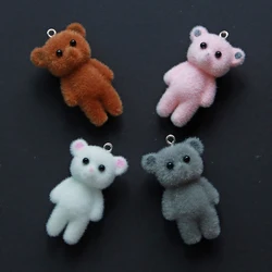 30Pcs 3D Kawaii Bear Charms Cute Cartoon Resin Pendant for Making Diy Bracelet Necklace Earrings Handmade Accessories Supplies