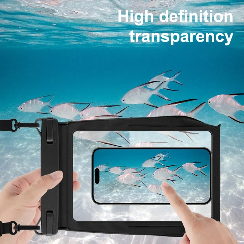 เคสโทรศัพท์กันน้ำ IPX8 เหมาะสำหรับว่ายน้ำสำหรับอุปกรณ์ขนาด 8.2 นิ้วและการป้องกันกุญแจรถ