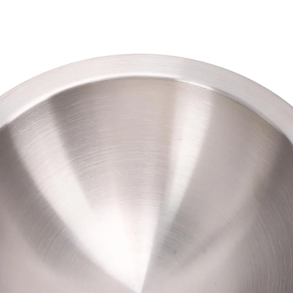 Rustless Steel Salad Bowl Smooth Polished Anti Slip Mixing Bowl Practical Round Wide Opening Food Serving Bowl Food Arrangement