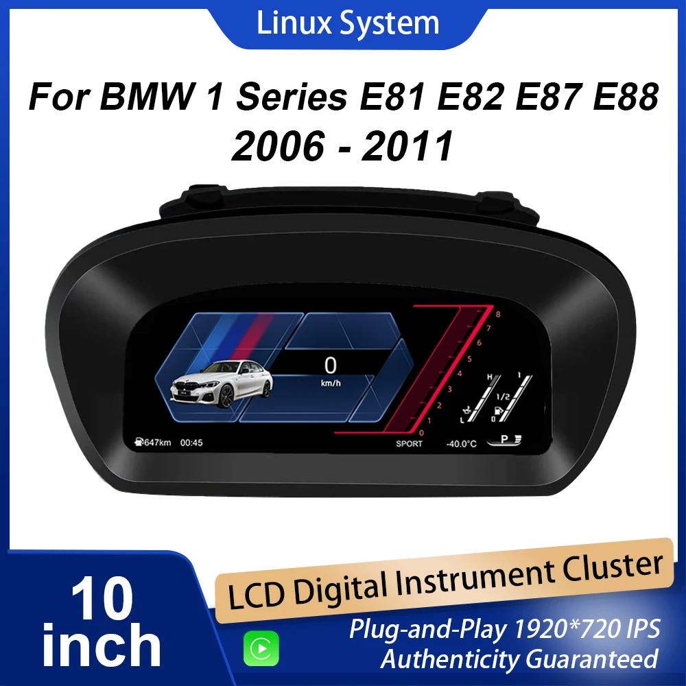 Cluster Digital Dashboard For BMW 1 Series E81 E82 E87 E88 2006 - 2011 Odometer, Speedometer, Dashboard Plug and Play
