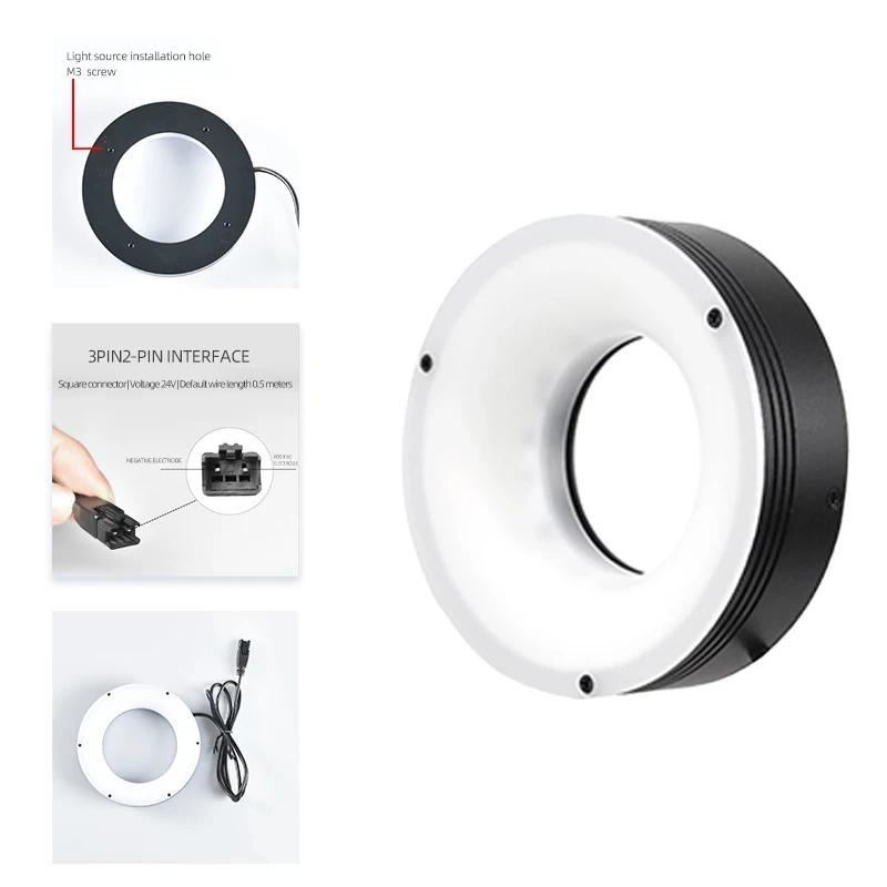Diffuse Ring LED Light Machine Vision Anti-Glare Uniform Lighting for PCB & Metal Inspection