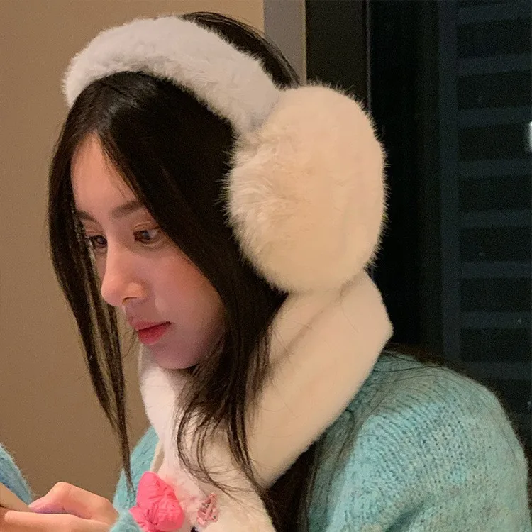 Cuffie antirumore a contrasto blu e bianco caldo Internet Moda scaldino esterno Inverno Protezione per le orecchie ispessimento a prova di freddo Protezione per paraorecchie