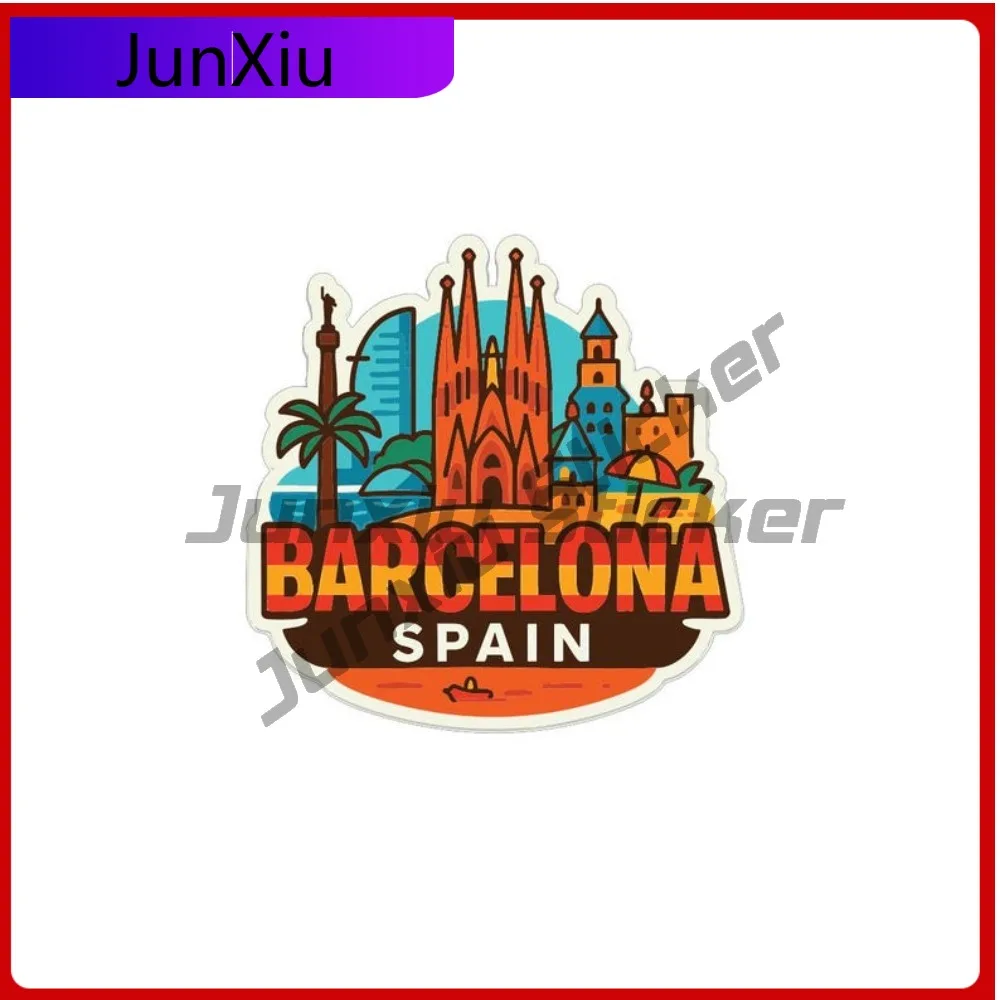 

Barcelona Spain Sticker Vinyl Decorative Die-cut Decal Accessories Travel City Skyline Landmark Design Car Decoration Bumper Pvc