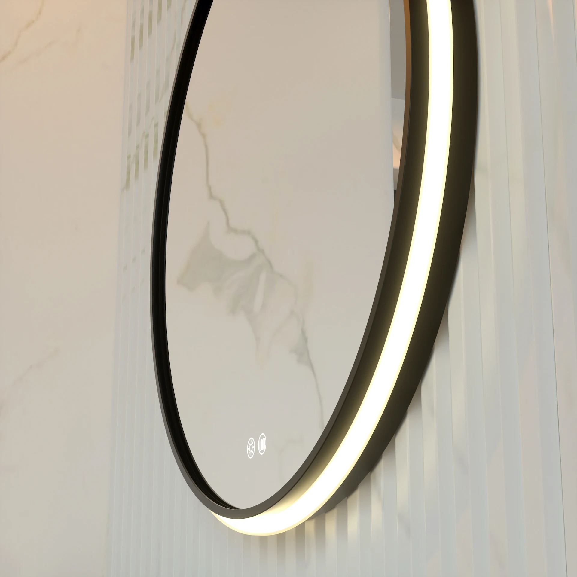 Ahead and Side Grow Round Framed Front Light Waterproof Sensor Switch Bathroom Illumination  Wall-mounted LED Mirror
