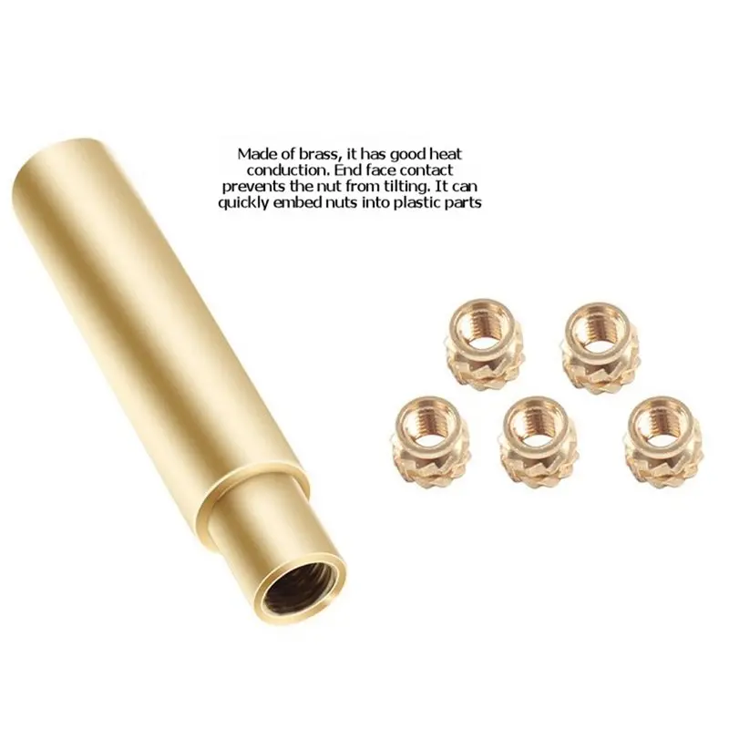 [NEW!A25P】 Brass Thread Embedded Heat Insertion Tool M3 Iron Tip Kit Heat Insert Nut For 3D Printer Soldering Iron Nozzle Repair