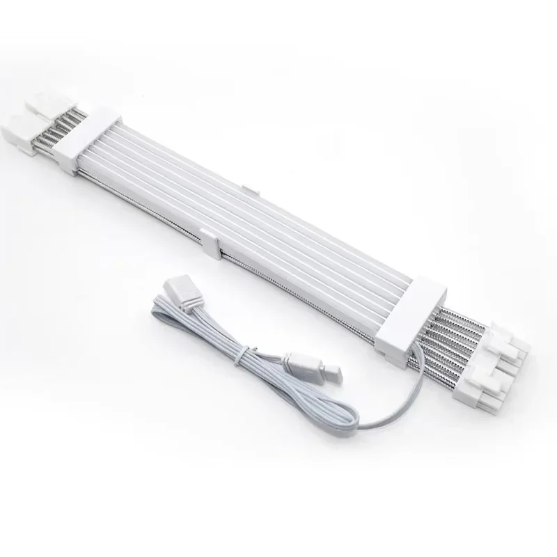 كابل تمديد PC PSU RGB، ATX 24Pin + PCI-E GPU 8PinX2، محول نقل غاسل بخط ألوان نيون ARGB، M/B 5V 3Pin SYNC