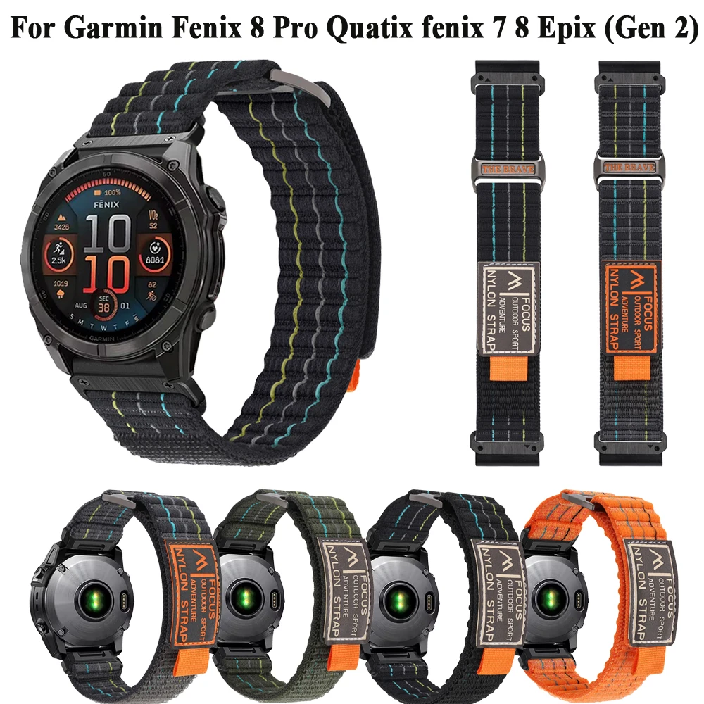 

Instinct 2X Smart Watch Band For Garmin Fenix 8 7 7X 6Pro 5 5X/Epix Pro/Descent G1 G2 QuickFit 22/26mm Loop Nylon Bracelet Strap