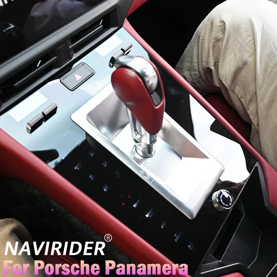 لوحة القيادة اللمس Carplay لبورشه باناميرا 2010 - 2017 لوحة راديو تكييف الهواء الكهربائية فتحات وحدة التحكم المركزية للسيارة السرج #4