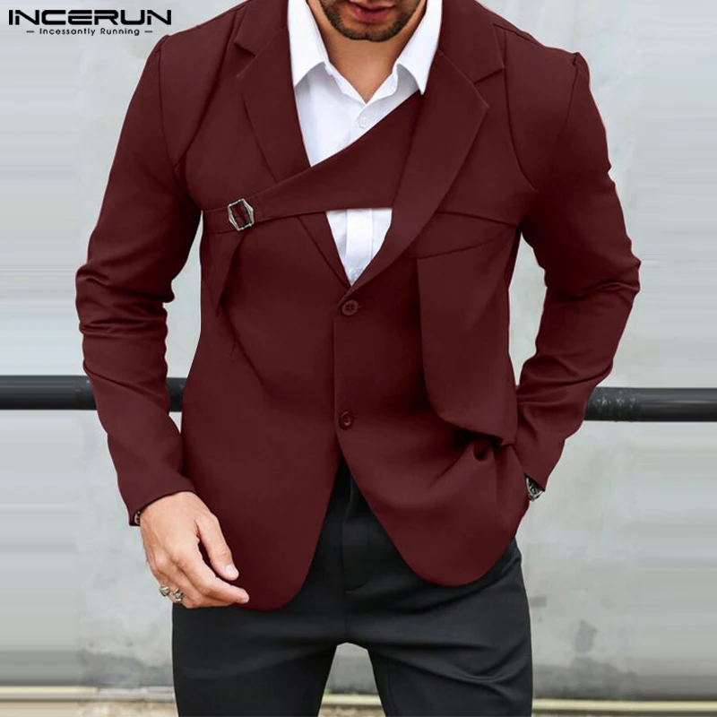 Handsome Well Fitting Tops INCERUN Men's Fashion Deconstruction Design Suit Coats Streetwear Male Long Sleeved Blazer S-5XL 2024