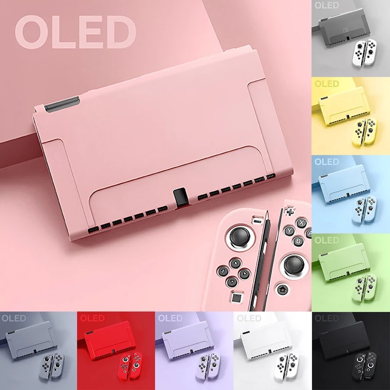 Protective Case Compatible With  Switch OLED Console And Joy-Cons, Switch Can Be Inserted In Dock With Shell