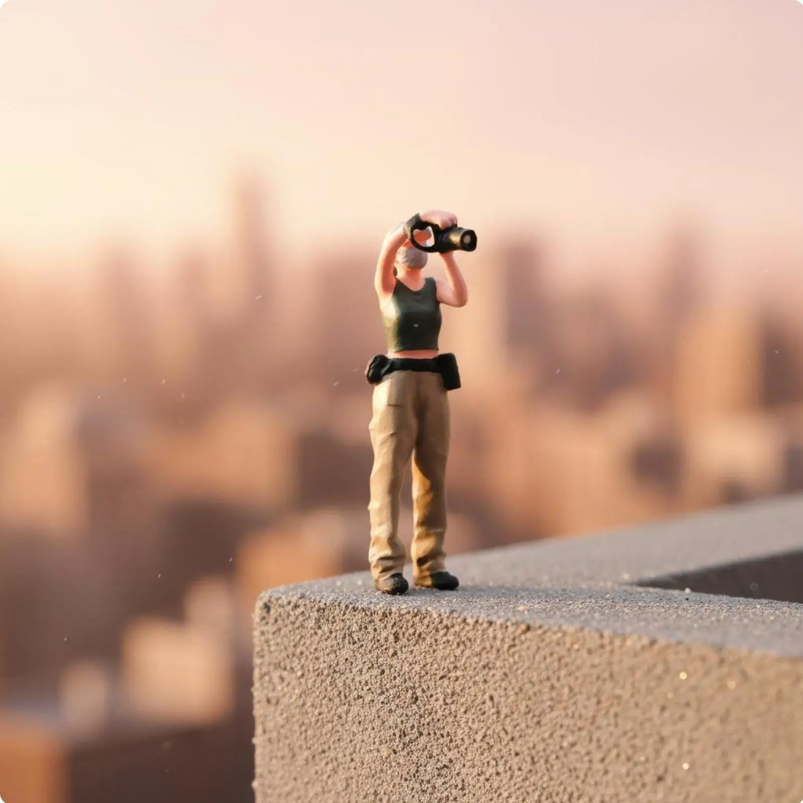 1/64 Scale Photographer Figure Highly Detailed Photographer Model Figure High Detail Sand Table Person Model for Collection