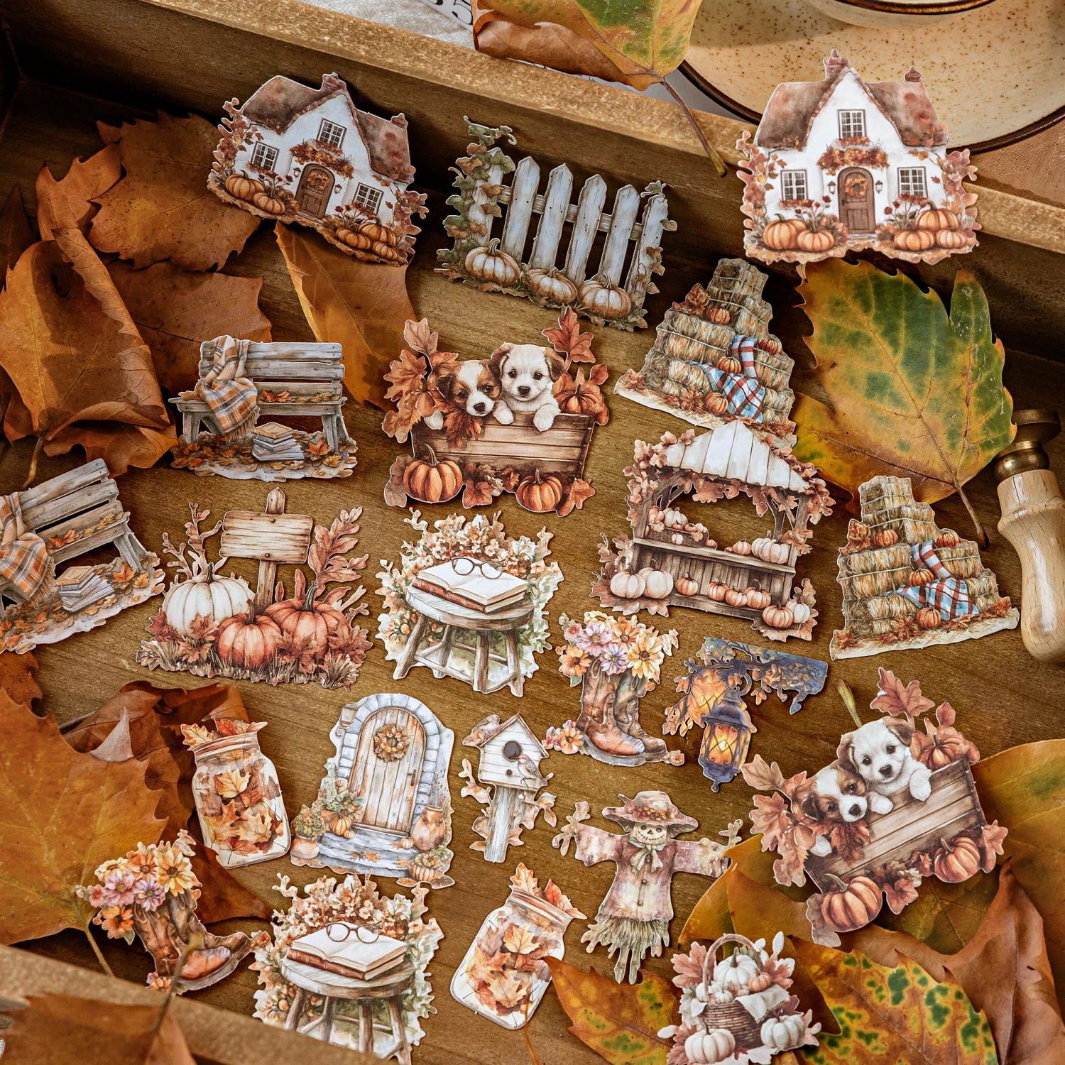 30pcs Autumn Notes Series Creative Decoration Sticker DIY Diary Phone Case Aesthetic Scrapbook Stationery Stickers