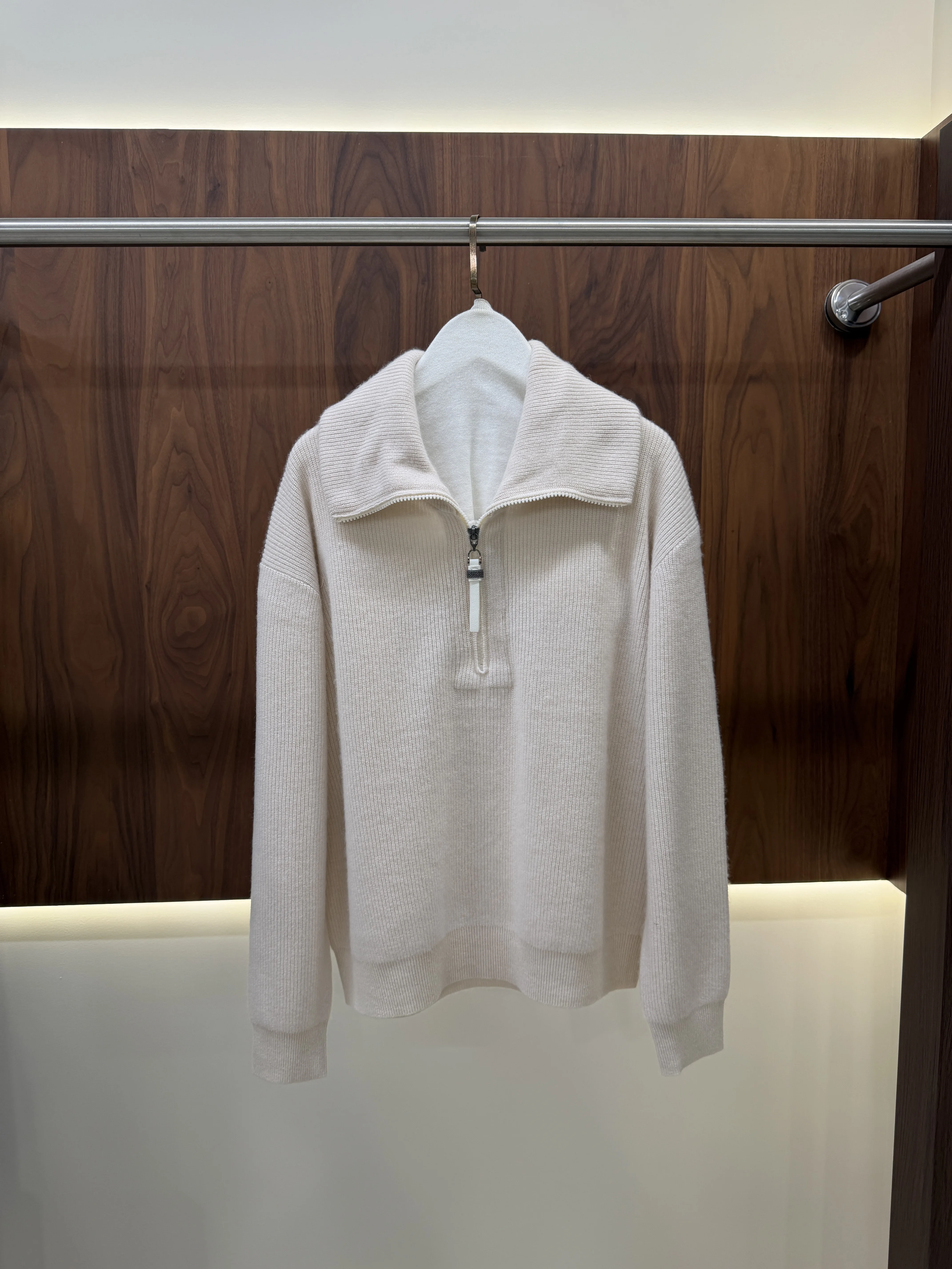 Women's Autumn Half-Zip High-Neck Wool Knit Pullover