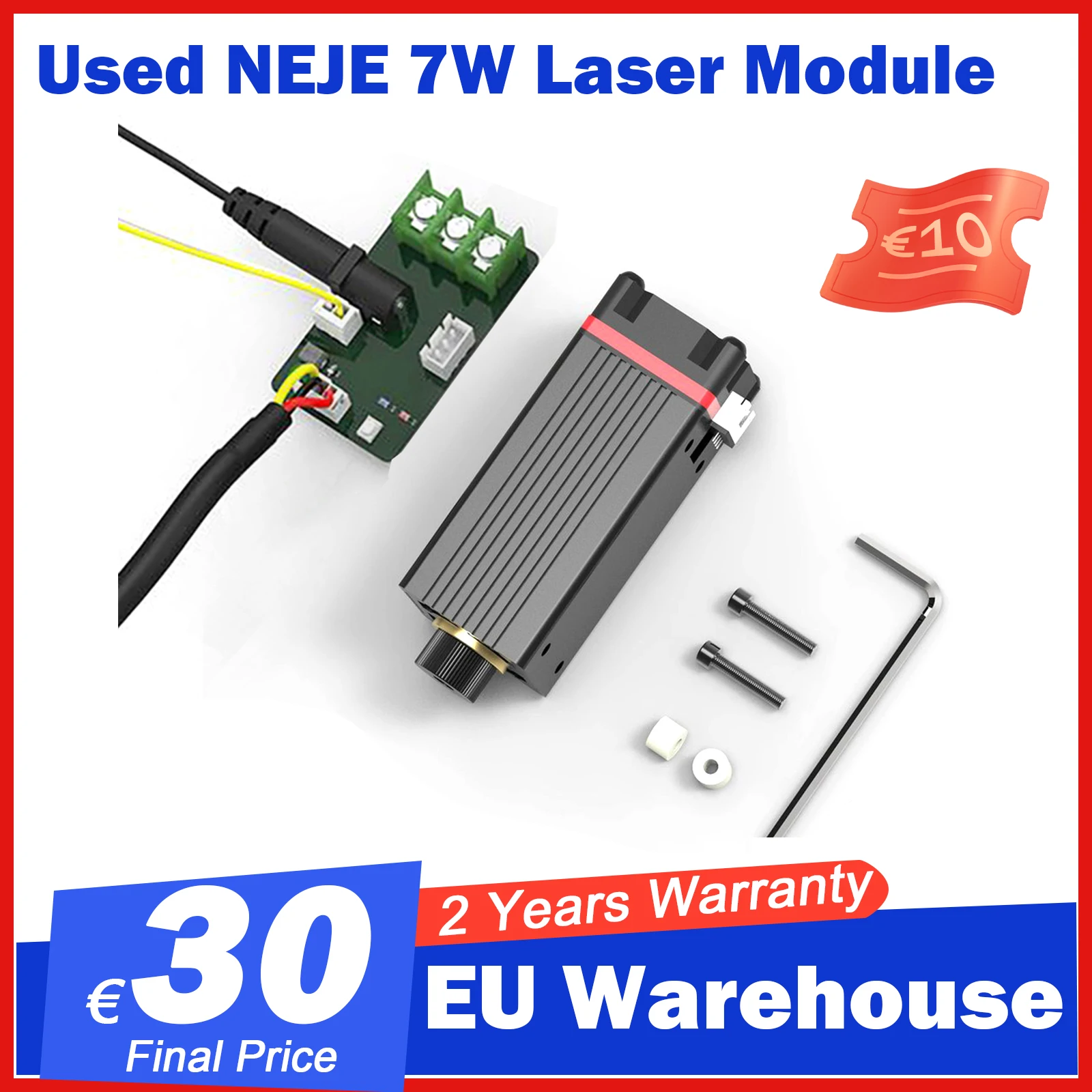 NEJE 7W Laser Engraver Module for CNC Laser Cutting Engraving Machine, Powerful 3D Portable Printer Cutter Woodworking Tool