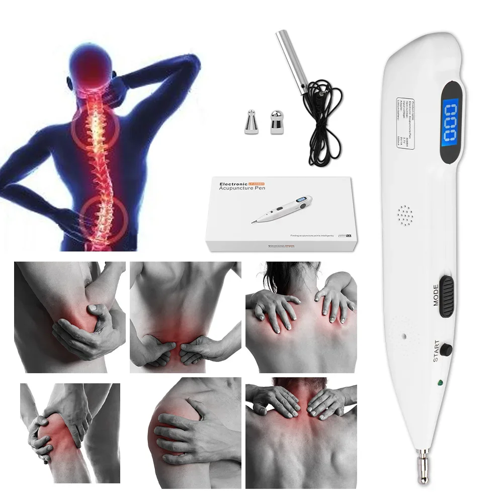 Caneta meridiana de acupuntura elétrica, massagem eletrônica, caneta de acupuntura, saúde médica, detector de ponto, terapia de dor
