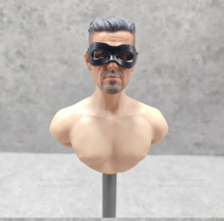 1/6 1/12 escala hombres soldado Cosplay murciélago Robin máscara de ojos superhéroe Retro media cara máscara ajuste 12 pulgadas cuerpo de figura de acción