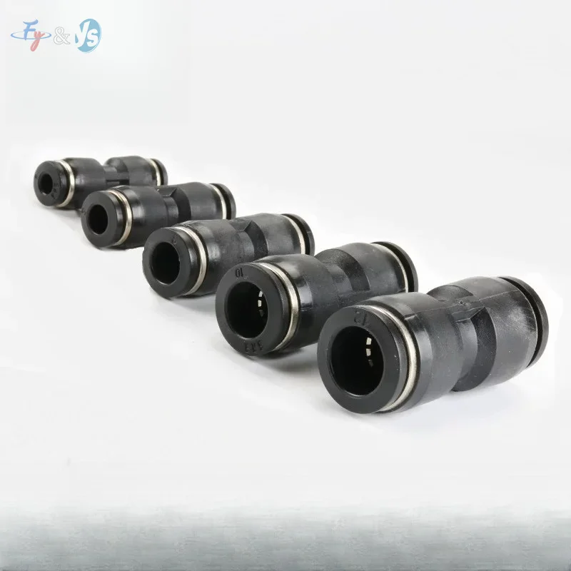 10PCS High Quality Black Pneumatic Pipe Connector 3/4/6/8/10/12/14/16mm Air Quick Fittings for Cylinder Tube Connection PU