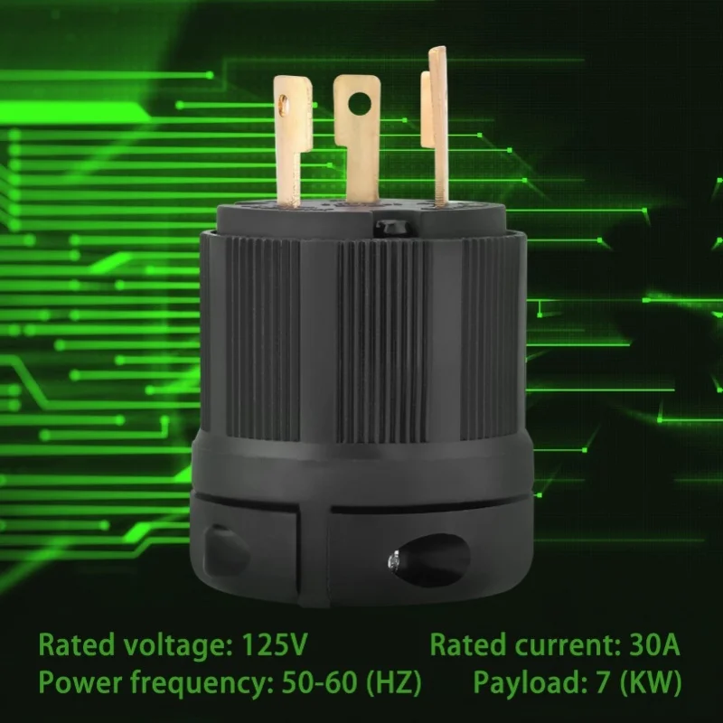 NEMA L5-30 30A 125V 3 Wire Twist Lock Electrical Plug Connector