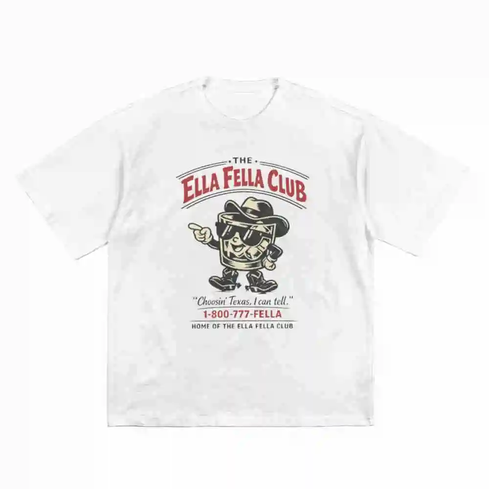 Ella's Fellas Club Western Country Concert Short Sleeve Tee 100% Cotton T-Shirt