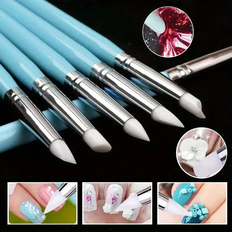 

5Pcs New Double-ended Silicone Head Carving Dotting Pen Brush Modeling Dotting Nail Art Pottery Clay Tool DIY Sculpting Tools﻿﻿