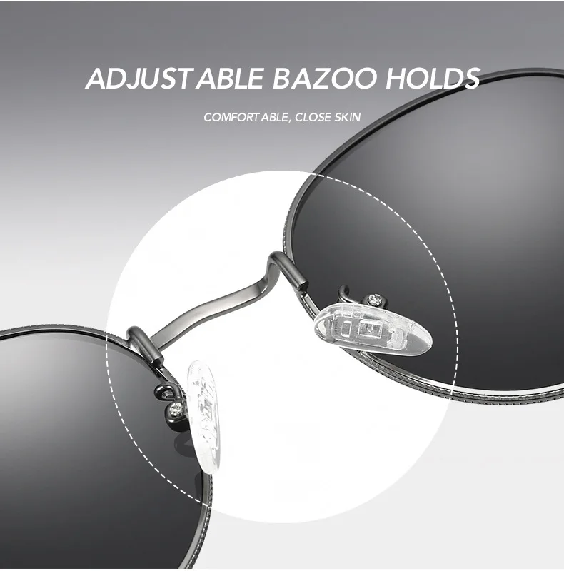 Klassische polarisierte Sonnenbrille Designer Luxusmarke runde Sonnenbrille für Männer Frauen 2024 Retro Sonnenbrille männliche Vintage-Farben – Detail 3