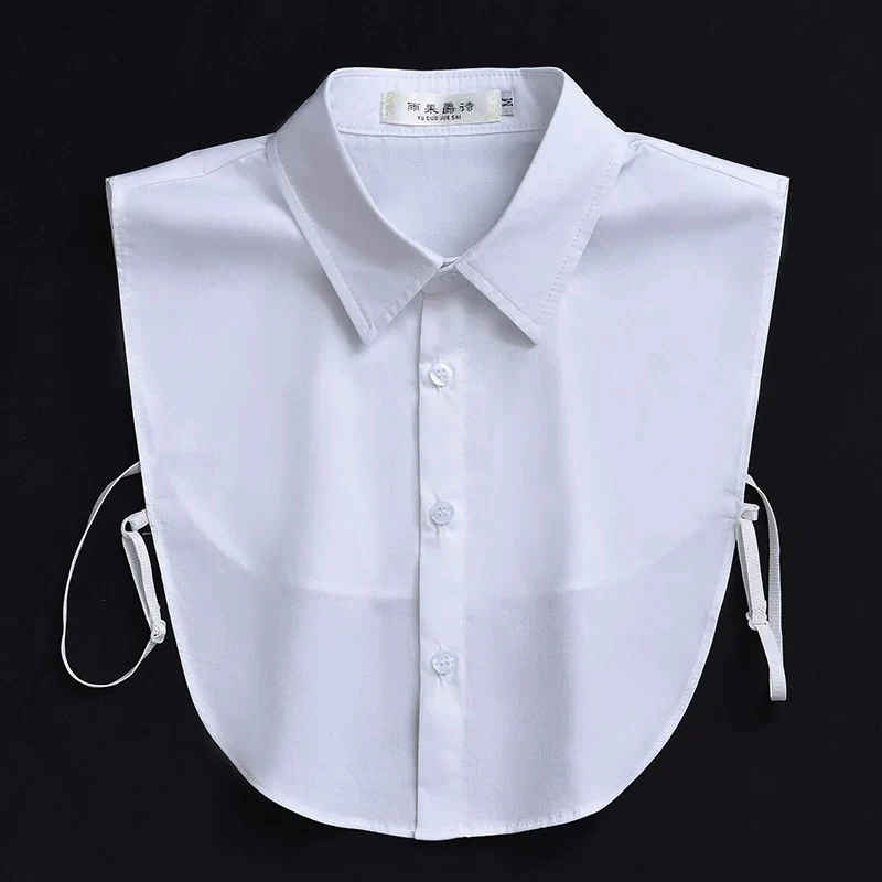 Ladies Women Cotton Detachable Lapel Shirt Fake Collar Fashion Solid Color False Blouse Neckwear Sweater Apparel Accessories