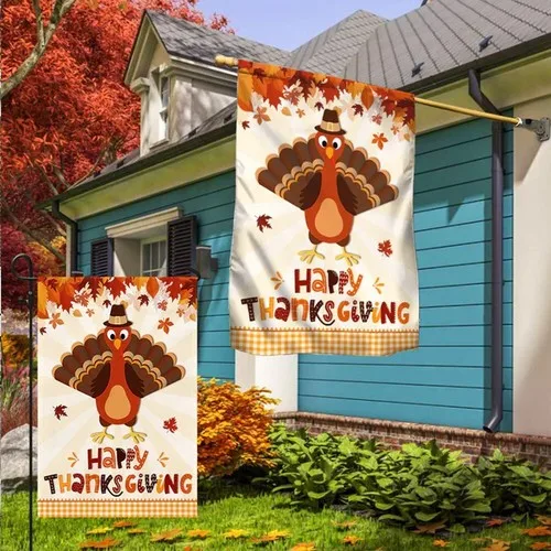 Happy Thanksgiving Turkey Flag Graden Flag RRM LLP LLX uui
