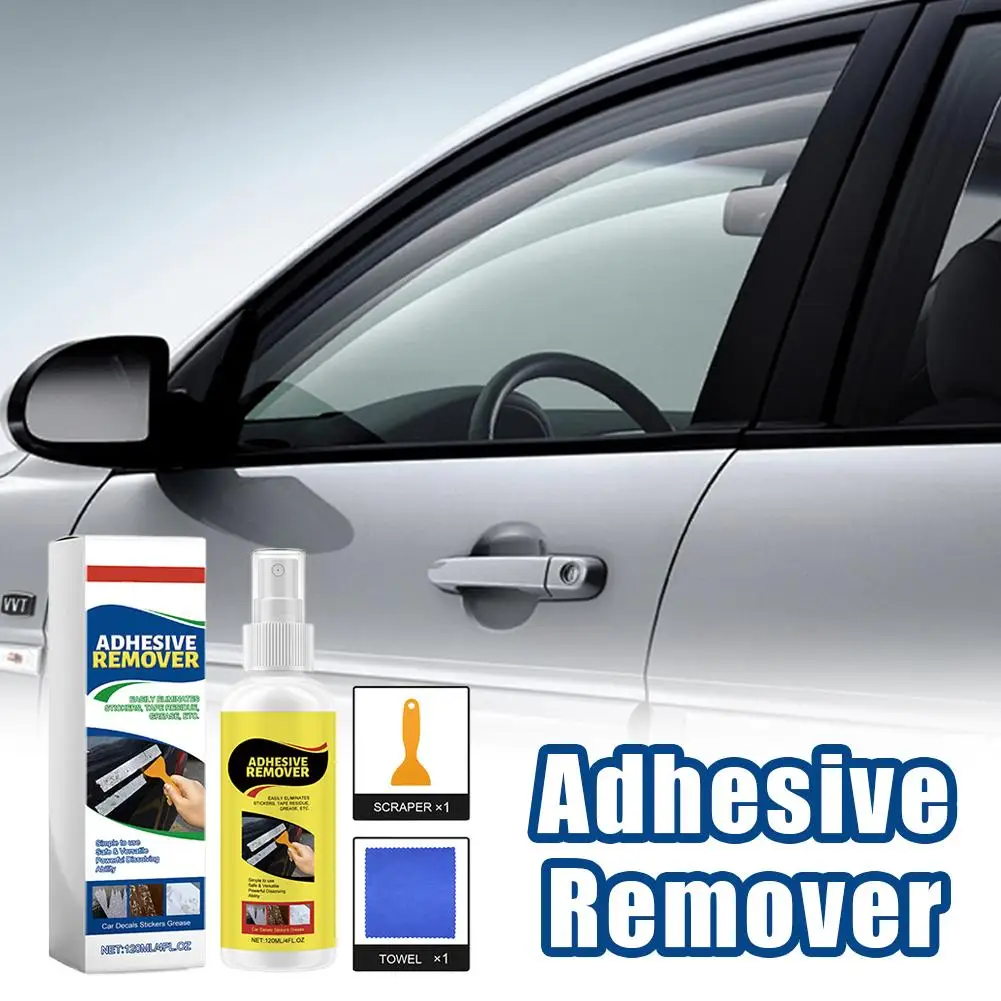 

Спрей для удаления клея, многоповерхностное автомобильное стекло, многофункциональное чистящее дезинфицирующее средство для удаления липких остатков со скребком, полотенцем