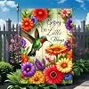 HOMETITUTE Hummingbird Garden Flag 12x18 Inch Spring Summer Floral Decor llz