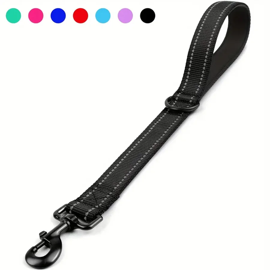 Taglory Short Dog Leash, Traffic Padded Handle, Heavy Duty Short Nylon Dog Lead For Training Control, Reflective Threads Pet Lea