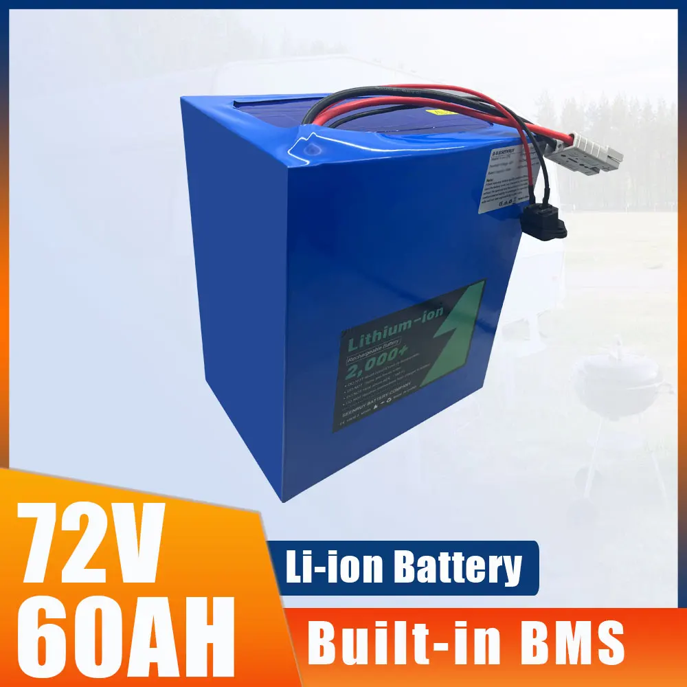 SEENRUY 72V 60AH Li-ion With 30A 50A 80A BMS 3000W 5000W Start The Battery Motor Golf Cart Motorcycle Lithium Polymer Battery