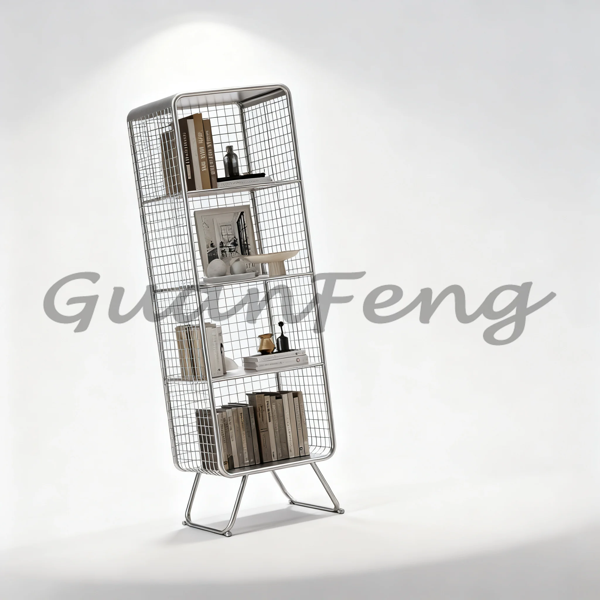 Nordic Style Multi-layer Metal Bookshelf, Space Saving Sturdy Storage Rack for Living Room Display & Office Organization