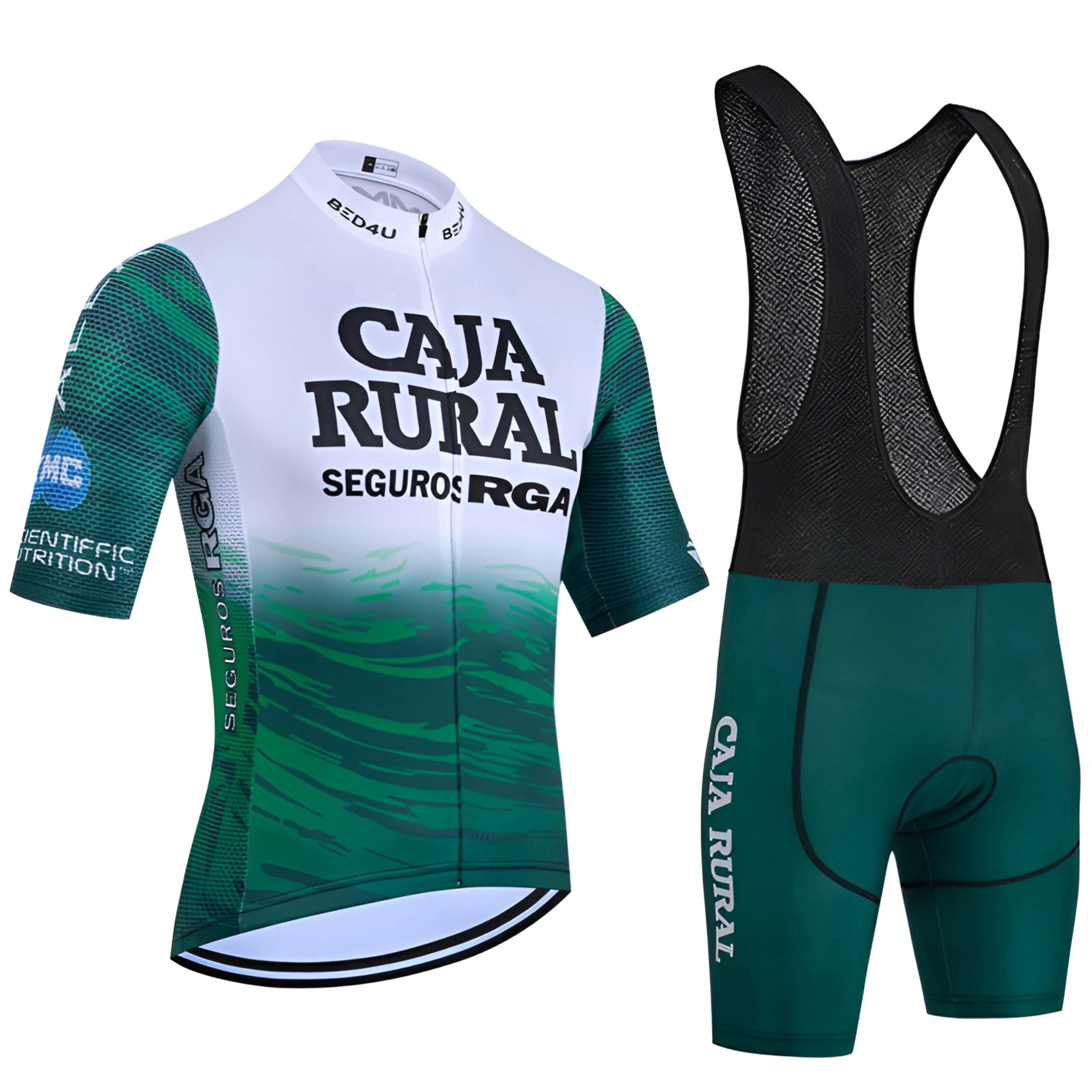 CAJA RURAL Maillot de Ciclismo para Hombre, Ropa de Ciclismo para Hombre, Jersey de Ciclismo para Hombre, Pantalones de Ciclismo para Hombre, Ropa para Bicicleta de Montaña y Carretera